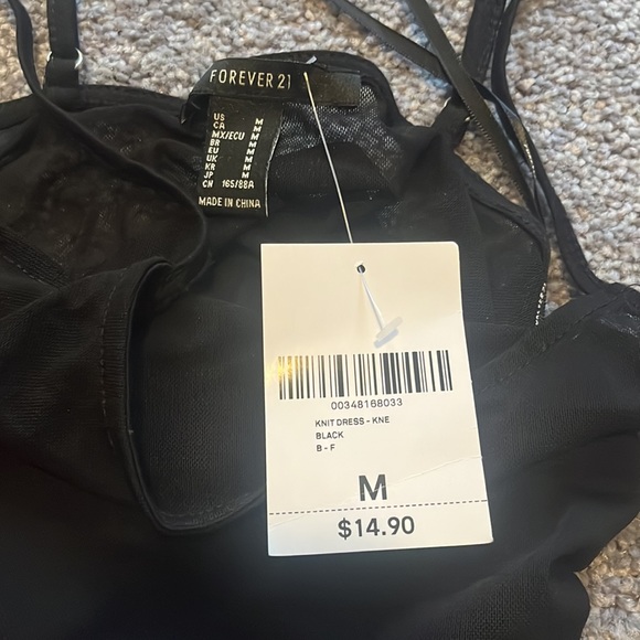 NWT Forever 21 Sheer Fitted Ruched Dress - Picture 4 of 6